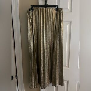 Eloquii Metallic Gold Maxi Skirt